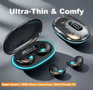 Invisible Sleep Headphones Bluetooth 5.4 – Ultra-Thin Wireless Earbuds with Noise Cancelling, HiFi Sound, 8H Battery, Smart Display, Comfortable for Side Sleep & Travel