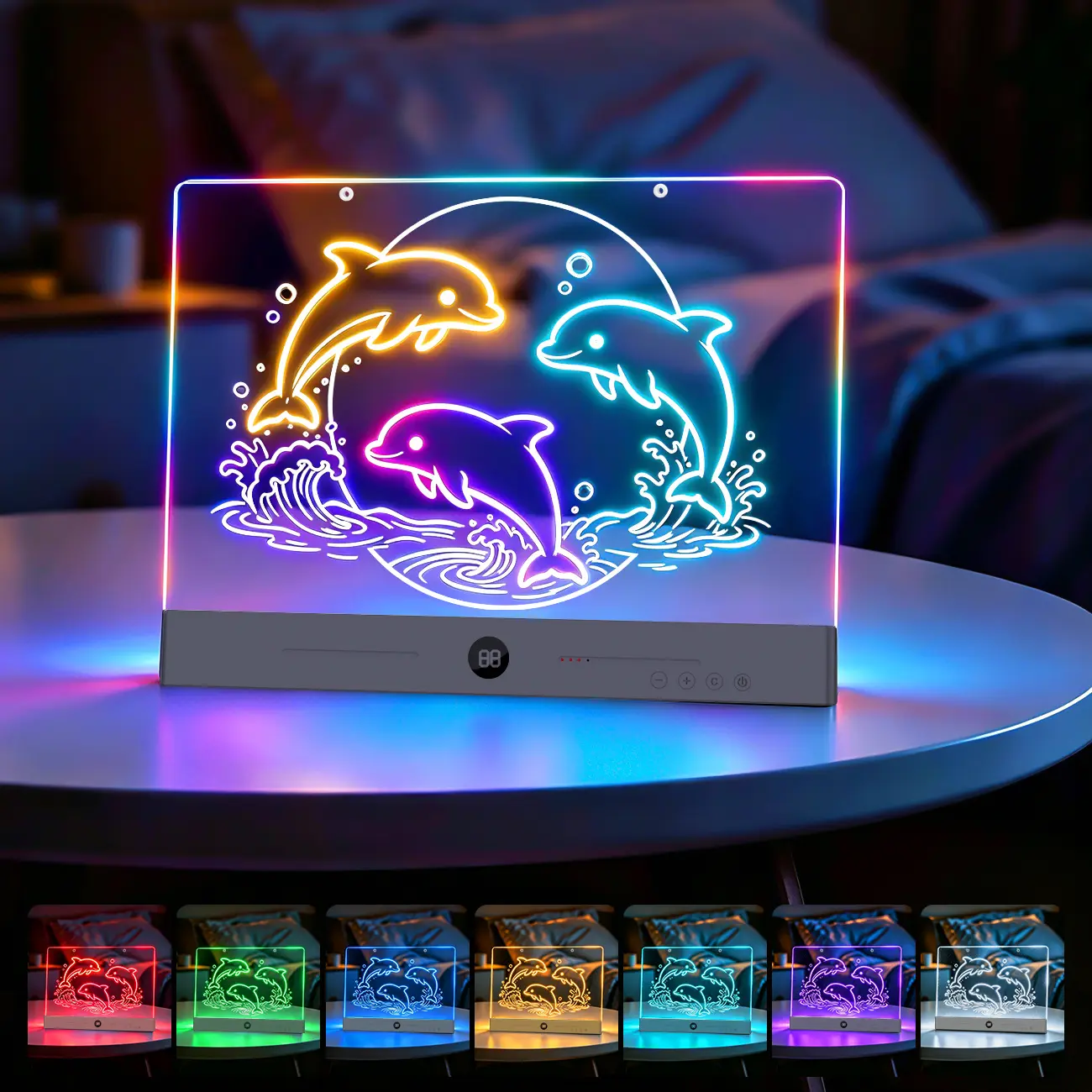 DELUMU 3-in-1 DIY Light for Drawing & Writing, ABS&Acrylic Construction, Colorful Changing, Adjustable Brightness, Timing Function, Weather Resistant for Students' Studying & Electronic Devices