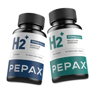 Hydrogen Water Tablets with 200mg Magnesium, 108 PPM Molecular Hydrogen, Antioxidant Support for Daily Wellness & Energy, Blueberry + Unflavored, 2 Pack (180 Tablets)