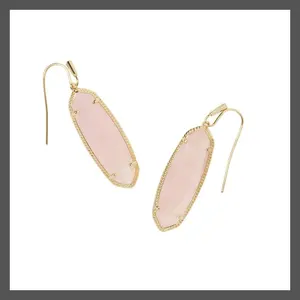 Kendra Scott Eleanor 14K Gold Over Brass Small Drop Earrings - Rose Quartz
