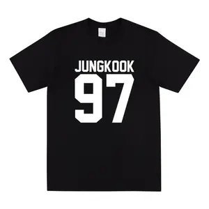 # TikTokShopRestock  Plus Size Jungkook Print T-shirt Jungkook 97 Graphic Tee Kpop Shirt Jungkook Jimin Suga J-Hoop Shirts Army Butter Tshirt Fans Casual Man