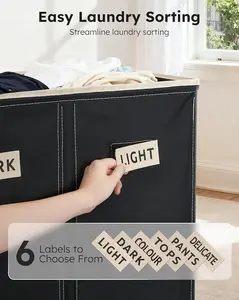 SOLEDI 200L 3-Section Laundry Hamper with Lid, Extra Large Dirty Clothes Basket with Sturdy Handles for Laundry Room & Bedroom - Durable Organizer for Sorting Laundry,Large Capacity Foldable Laundry Hamper,Collapsible Multifunctional Storage Bins