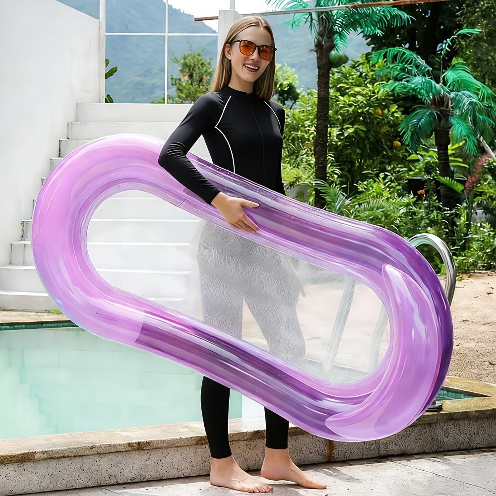 An Inflatable Swimming Float, Gradient Color Version with Backrest, Pool Water Floating Chair, Suitable for Beach, Pool, And Lake Water Activities