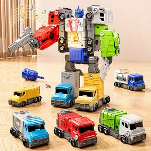 Toddler Birthday Christmas Gift For Boys Girls Classroom Reward Kids Party Favor Toys,Friction Powered Toy Cars 5-in-1 Transformer Construction Vehicle Set STEM Educational Play Car
