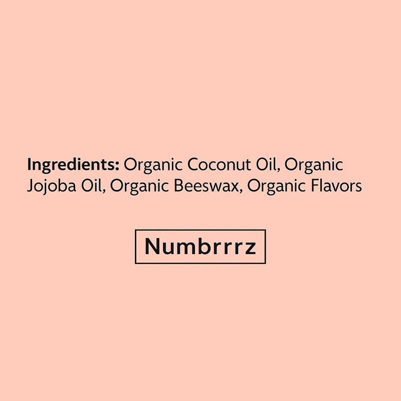Numbrrrz Organic Lip Balm - Strawberry Scented, USDA Certified, 0.5 oz | 14g, Fruity Freshness for Smooth Lips