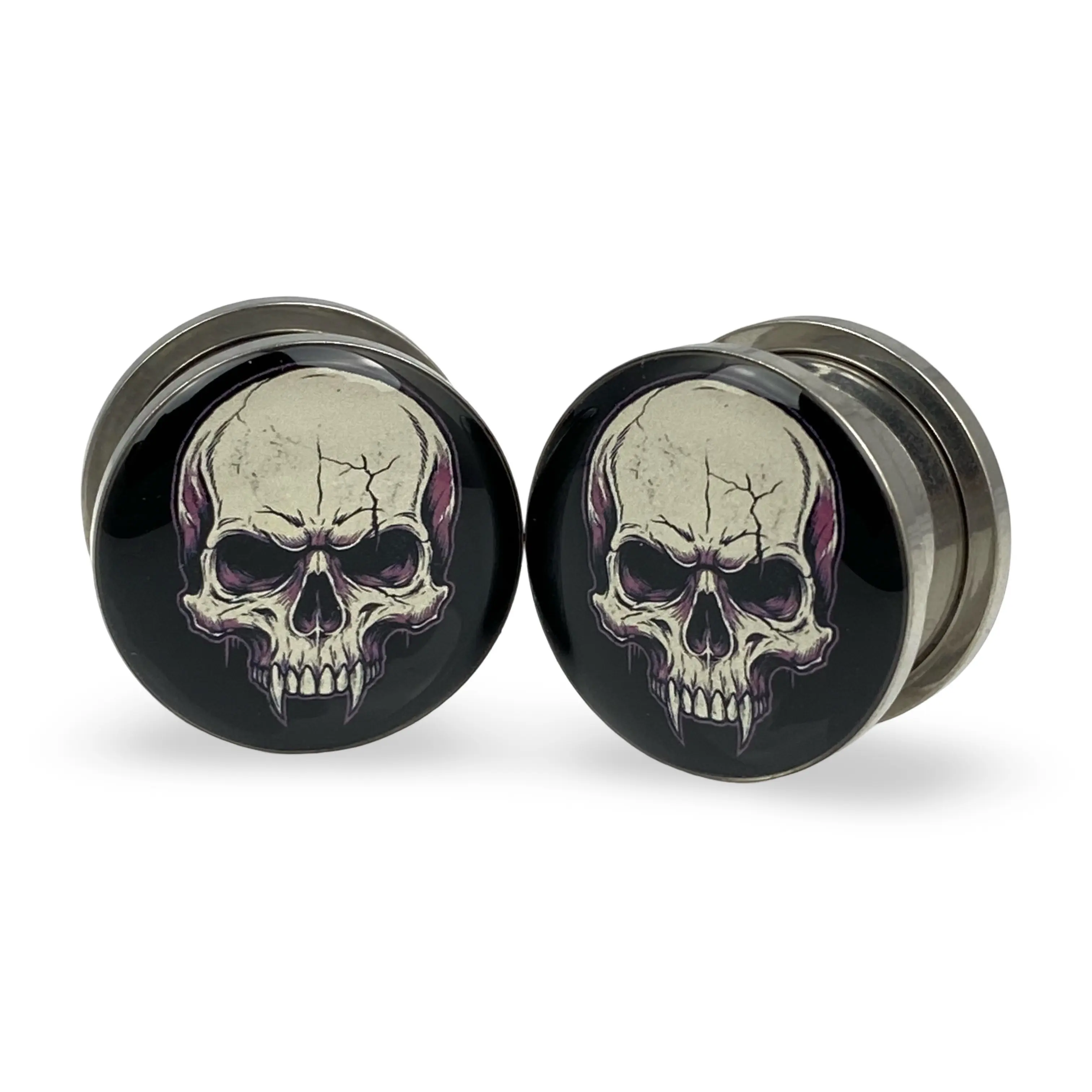 Vampire Skull Picture Plugs gauges pair body jewelry
