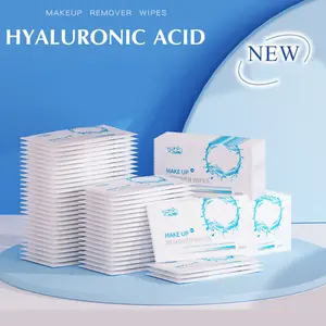 Hyaluronic Acid Moisturizing and Cleansing Facial Wipes, Convenient Cleansing and Removing Makeup, Eye and Lip Makeup, Single-Use Wet Towelettes and Cotton Cloths