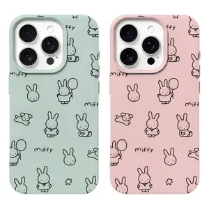 Kawaii Miffy Rabbit Cute Colorful Phone Cases For iPhone 17 16 15 14 13 12 11 Promax Pro Air TPU Soft Leather Shockproof Cover Protection Gifts For Christmas Halloween Birthday