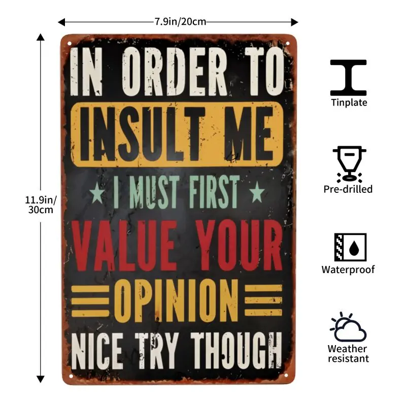 Retro Aluminium Square Tin Sign Wall Art - Waterproof, Dustproof Home Decor Plaque, Ideal Gift for Home, Bars
