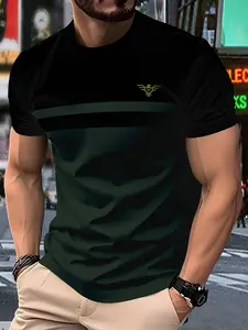 Men's Fashion Casual Classic T-Shirt, Streetwear, Menswear, Round Neck Short Sleeve, All Seasons Comfort, Daily Wear, Graphic Pattern, Casual Streetwear Top