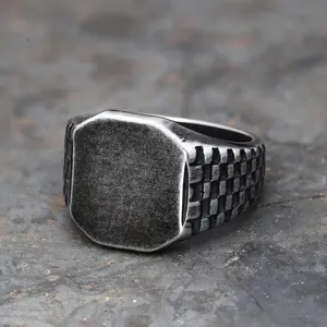 GTHIC Unisex Classic Smooth Stainless Steel Ring Biker Ring Minimalist Accessories for Daily Wear
