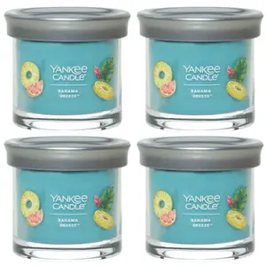 Yankee Candle Small Tumbler Scented Single Wick Jar Candle, Bahama Breeze, Over 20 Hours of Burn Time, 4.3 Ounce (Pack of 4)