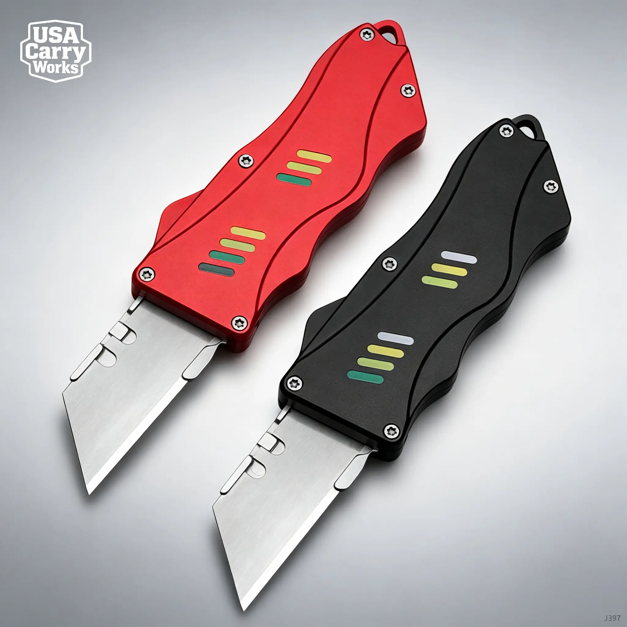 EDC Retractable Utility Knife Aluminum Box Cutter Replaceable Carbon Steel Blade Heavy Duty Pocket Tool Men Ergonomic Sliding Carton Opener Everyday Carry Gear Outdoor DIY Work Warehouse Crafting Essential Mechanic Handyman Minimalist Unique Mens Gift
