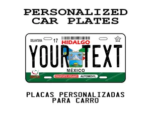 Personalized Hidalgo Car Plate - Decorative Aluminum Plate with High-Gloss Finish, Standard 6"x12"
