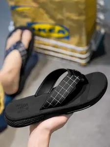 Men Flat Bottomed Herringbone Sandals  Comfortable Breathable Wear-resistant  Casual Beach Men Slippers