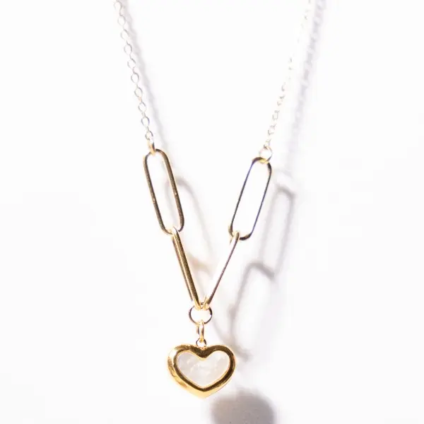Iramat Elegant Heart ekane Pendant Necklace - Gold Chain for Women, 45 cm Adjustable, Lightweight & Comfortable, Ideal Gift for Any Occasion, Valentine Gift, jalen hurts jewelry