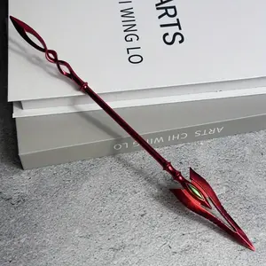 11.4inch 29cm Red Metal Durable Katana Spear Figurine Model Sword Anime Steel Ninja Knife Blade Real Full Size Japanese Katana Original Samurai Sabre Figure Model Gift