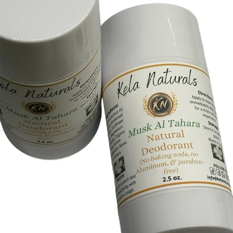 Kela Naturals Vegan Natural Magnesium Musk Al Tahara Deodorant - Unisex Body Care, Scented Aroma, Aluminum-Free, Sweat Control, Daily Use for Sensitive Skin, Comfort Cosmetic