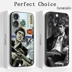 Classic tonny montanas scar-face pattern Phone Case For iPhone 16 16e 15 14 13 12 11 Plus Pro Max Soft black Shockproof Cover