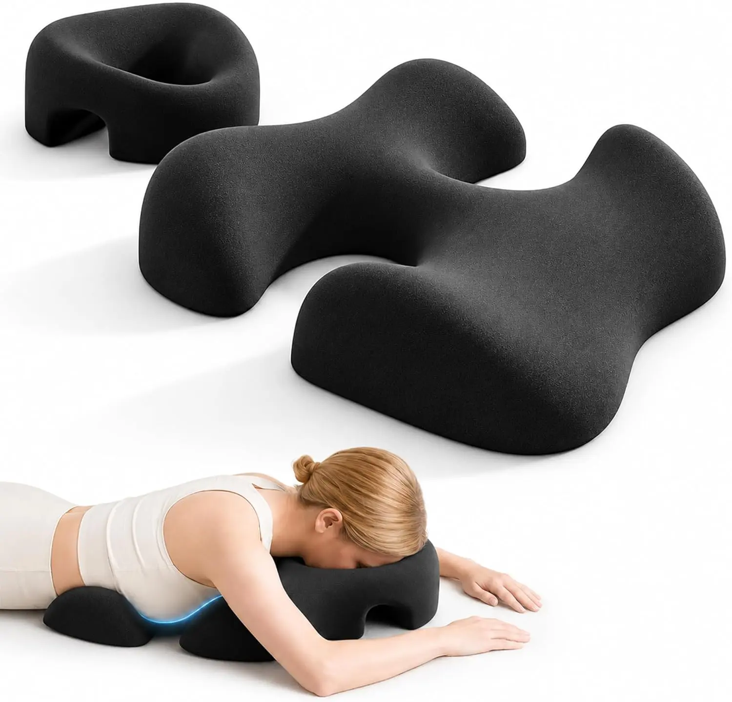 Memory Foam Face Down Breast Support Cushion for Massage Table, Prone Face Cushion, Comfortable Chest Support for Spa, Salon and Home