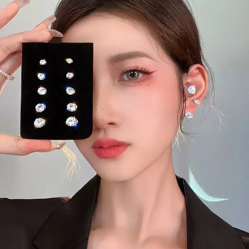4-8 mm Stunning design, no piercing, painless studs, ear-holes-less feminine girl earrings, light luxury, small and versatile sleepers  earrings  men   evry jewels audrey Wear Modern Elegant