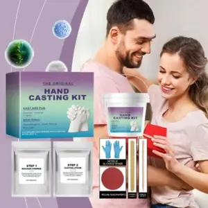 Dowmoo Hand Mold Powder DIY Kit, Clone Powder 3D Model Handprint DIY Souvenir Set, Creative Craft Supplies for Personalized Gifts