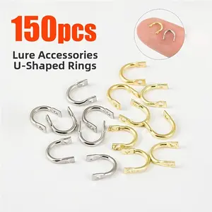 150 U-Type Rings Fishing Gear DIY Accessories, Wire Guardian Protector Clevis, Essential for Inline Spinners, Walleye Rigs, Alabama Rigging