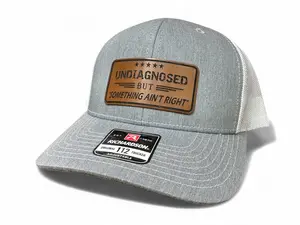 Undiagnosed But Something Aint Right Leather Patch Snapback Hat Funny Hat Richardson
