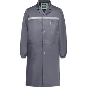 Men's Reflective Long Lab Coats DIY Garage Painter Laboratory Scientist Work Smock