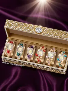 Luxurious Diamond-Encrusted Women's Watch, Elegant Floral Decor, Precise Timing, Suitable for Formal Occasions, Analog Quartz Movement, Diamond Wrist Watch