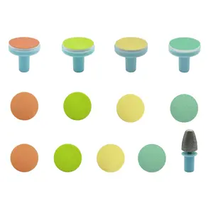 Electric Nail Trimmer Replacements 13 in 1 Baby Electric Nail Buffer Sandpaper Pads Assorted Pads with Blue Base