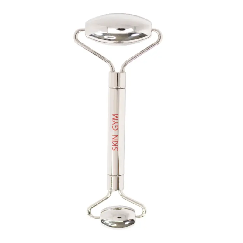 Skin Gym Cryo Stainless Steel Facial Roller for Face Lifting & Lymphatic Drainage Tool Dual-Ended Dermaplaning Device