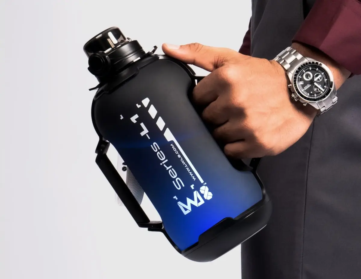 L1B0 LWL8 Series BPA Free Smart Water Bottle - 1.3L Aesthetic Gradient Plastic Tumbler, Ergo Grip, Portable, Bottles for All-Day Kitchenware Drinkware Use, Bottles Bpa Free Water, Aesthetic Drinkware