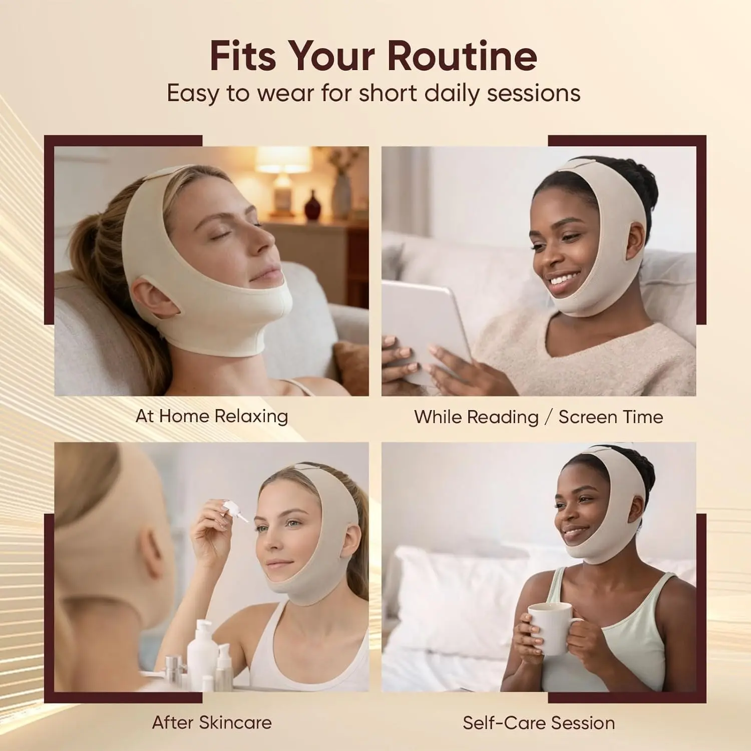 Collagen Face Sculpt Wrap, Reusable & Washable Face Mask for Wear