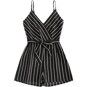 Women'S Casual Linen Jumpsuits Overalls Baggy Bib Pants plus Size Wide Leg Rompers(Black,L)