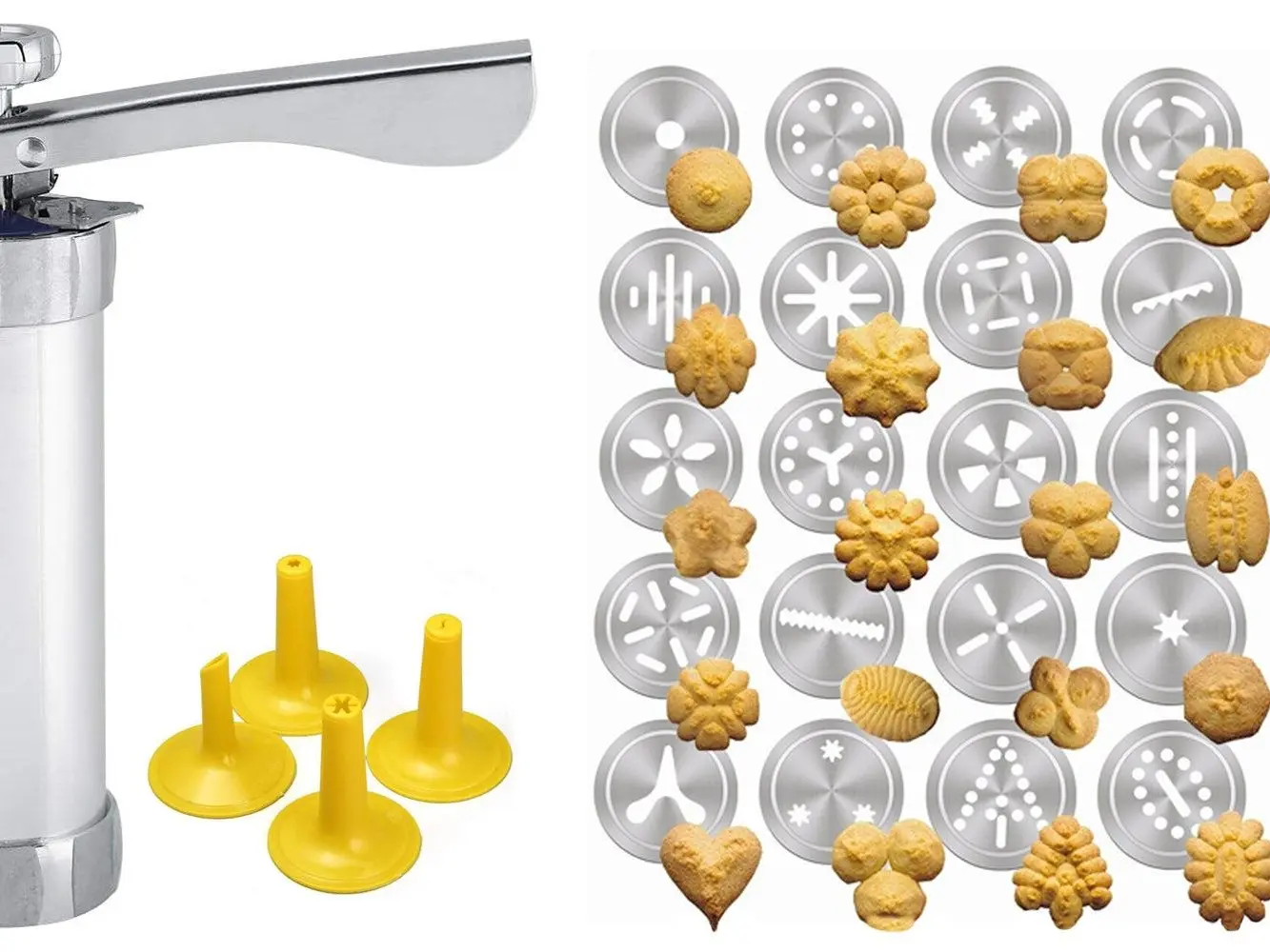 25-Piece DIY Biscuit Cookie Churros Press Maker Stainless Steel Kitchen and Decoration Gun Kit