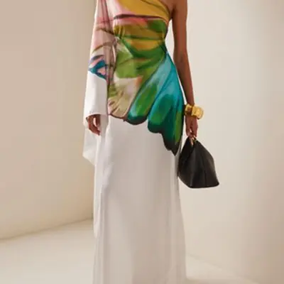 let me be asymmetrical dress Let Me Be Asymmetric Ruffle Midi Dress