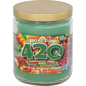 Smoke Odor Exterminator Candle 13 oz jar, 420 Limited Edition