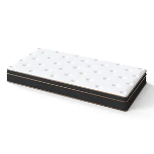 10 Inch Twin Mattress, Innerspring Mattress with Black Gold Trim & White Cover - Medium Firm Support, Breathable Design for Kids, Teens, Dorms & Guest Rooms