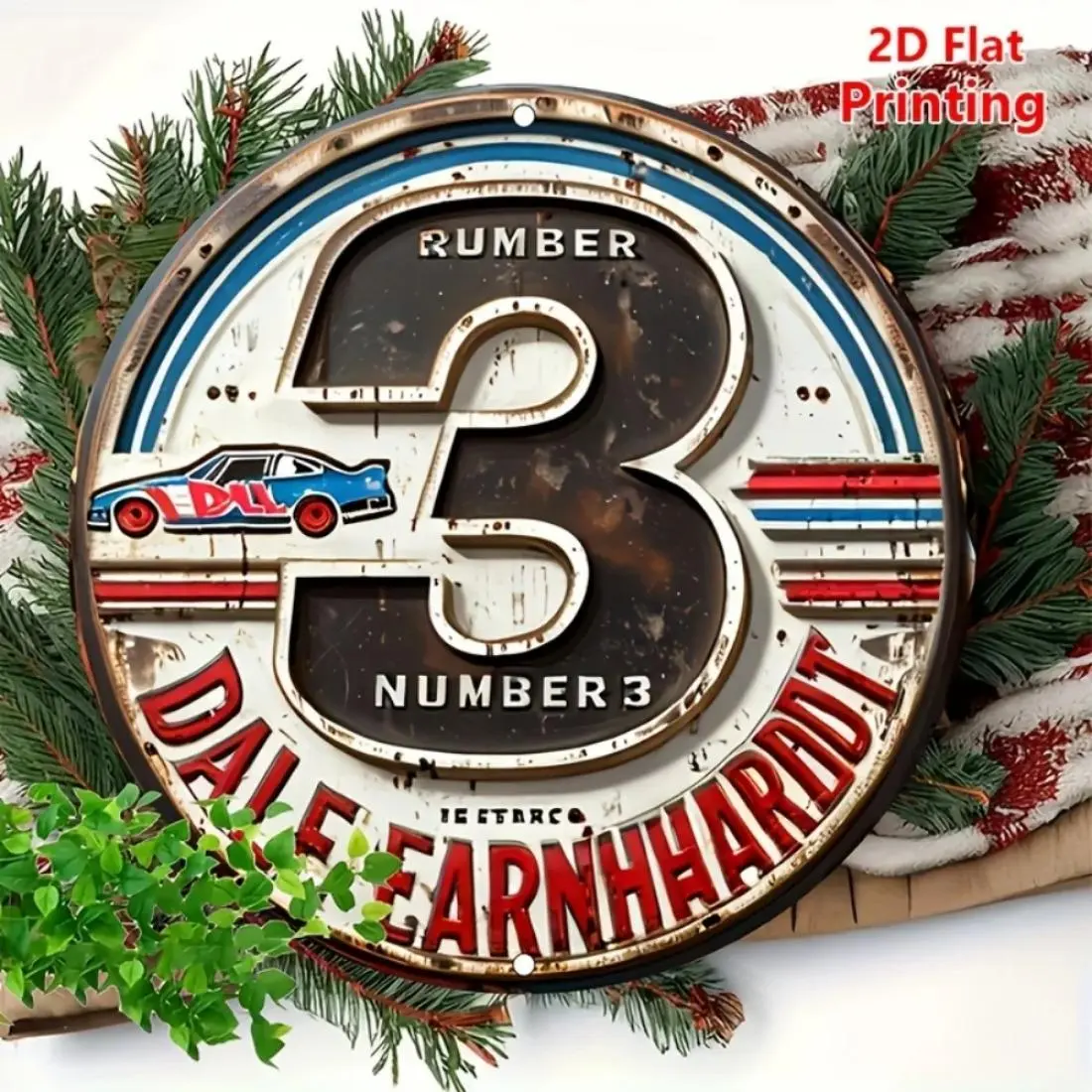 Vintage Metal Design Round Sign, 2D Flat Round Sign, Aluminum Wall Decor for Home Bar Garage Garden Indoor Outdoor Use
