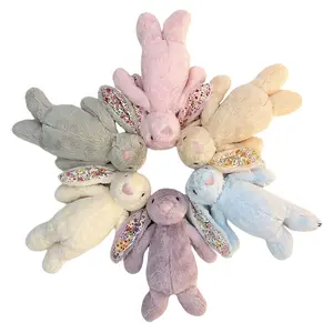 8.26inch Floral Plush Blossom Bunny Stuffed Toy, Soft Stuffed Animal, Long Ears Cute Expression Comfort Companion, Soft Decor Gift for Girlfriend, Valentine's Day Birthday Graduation