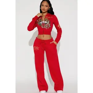 Ed Hardy Tiger Pant Set - Red J