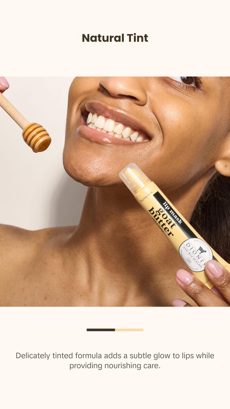 Dionis Goat Milk Skincare Milk & Honey Goat Butter Lip Mask for Deep Hydration with Sheer Tint