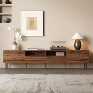 78 Inch Modern TV Stand for TVs up to 85", Entertainment Center with Closed Storage & Soft-Closing Hinges, Iron Legs