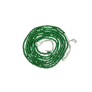 Shamrock Permanent Waistbeads - Green Beads with White String Attachment