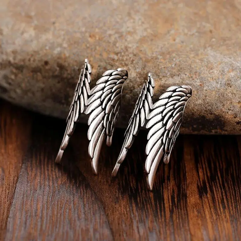 Angel Wing Ear Cuff Earrings, Non-Piercing Statement Jewelry, Silver Plated Trendy Hip Hop Accessories for Women