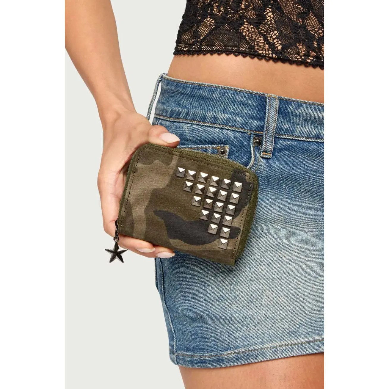 Studded  Camo Wallet