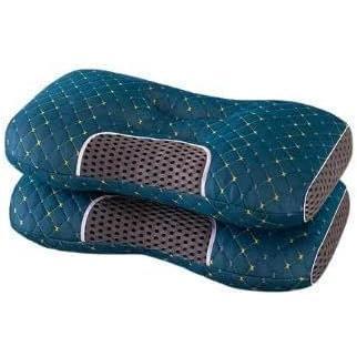 2pcs Knitted SPA Massage Neck Pillow, Cervical Orthopedic Neck Pillow, Soft, Adjustable Ergonomic Contour Support Pillow, Pillow Core, Removable Pillowcase