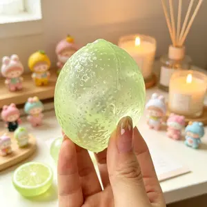 Transparent Lemon-shaped Squeeze Toy Soft Slow Rebound Fruit Squishy Ball Stress Relief Fidget Toy For Anxiety, Gift Desk Decor