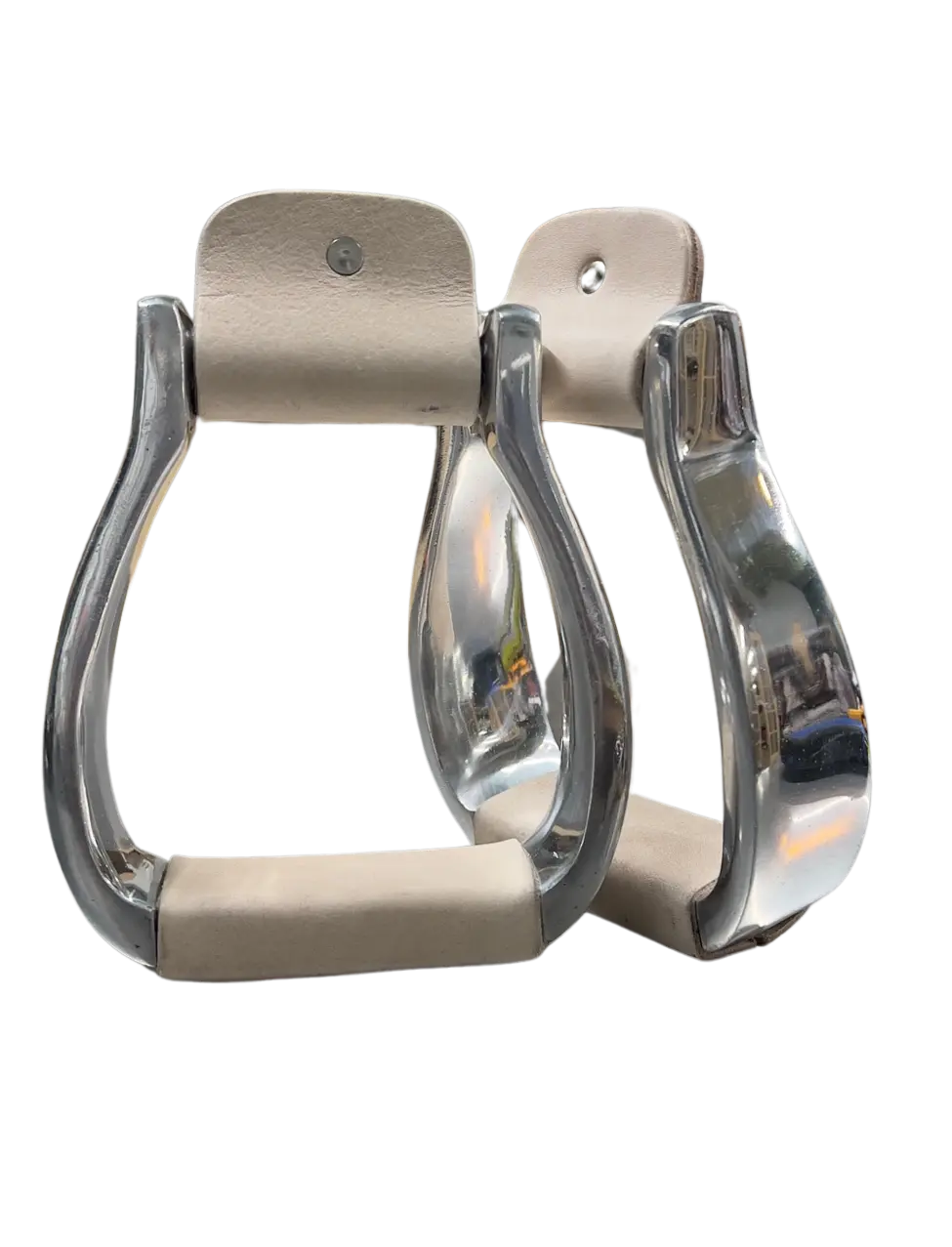 Aluminum 2" Stirrups w/Leather Tread Aluminum 2" Stirrups w/Leather Tread